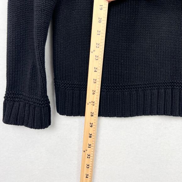 Lauren Ralph Lauren M Chunky Cotton Black Snowflake Turtleneck Knit Sweater - Picture 10 of 10